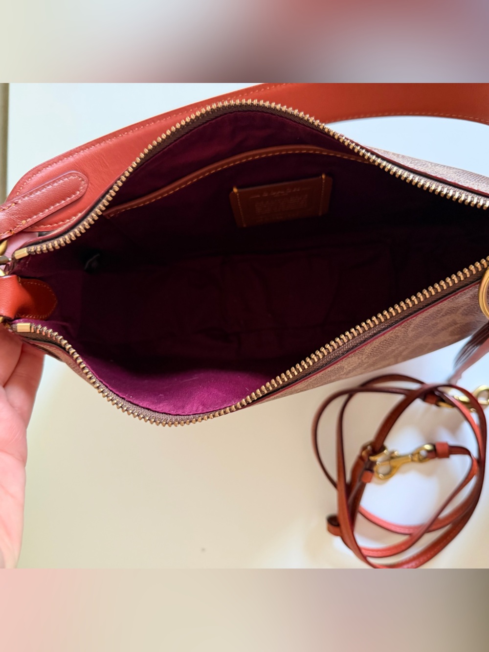 Coach Signature Coated Canvas Shoulder Bag in Brown/Chestnut - Picture 6 of 7